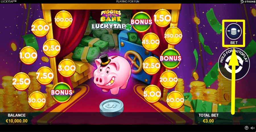 Piggies And The Bank Luckytap Bet Value