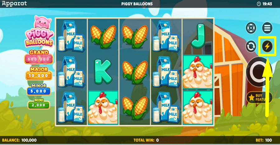 Piggy Balloons Turbo Feature