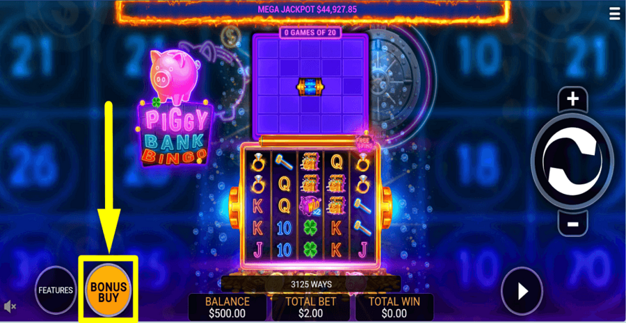 Piggy Bank Bingo Buy Feature