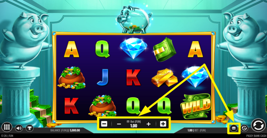 Piggy Bank Cash Adjust Bet