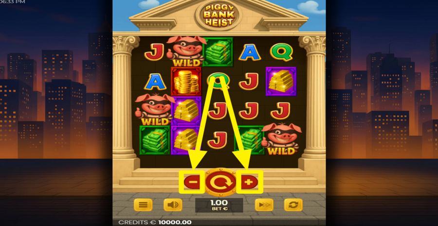 Piggy Bank Heist Adjust Bet