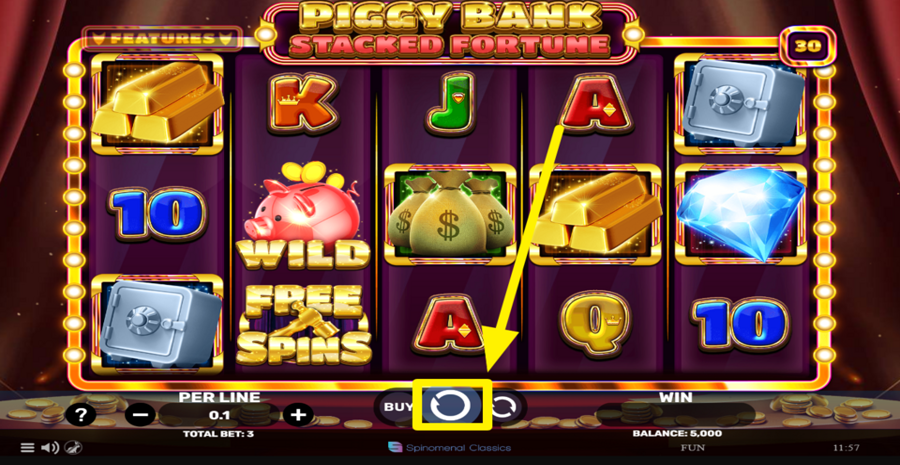 Piggy Bank Stacked Spin Button