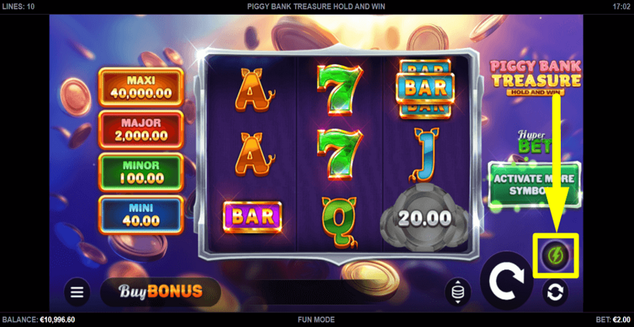 Piggy Bank Treasure Hold And Win Turbo Feature