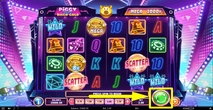 Piggy Blitz Disco Gold Spin Button