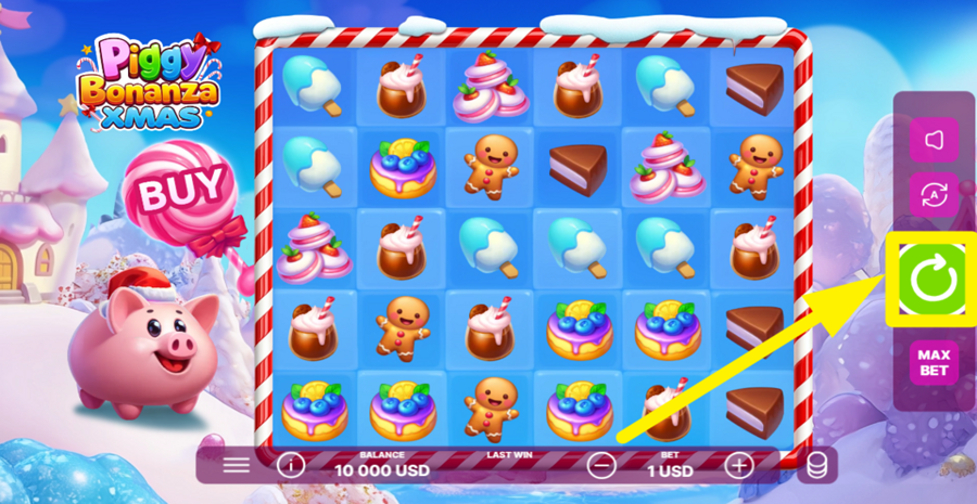 Piggy Bonanza Xmas Spin Button