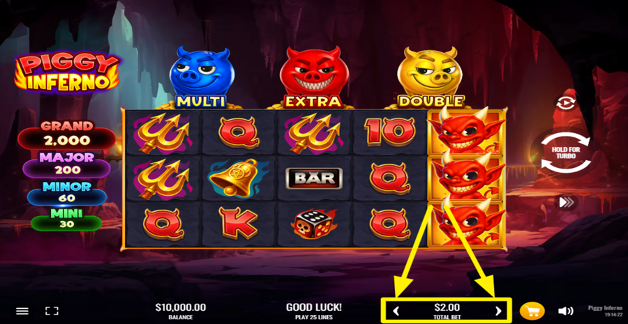 Piggy Inferno Adjust Bet