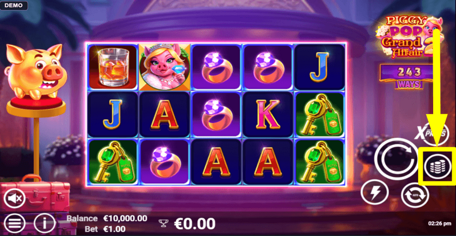 Piggy Pop Grand Affair 2 Bet Value
