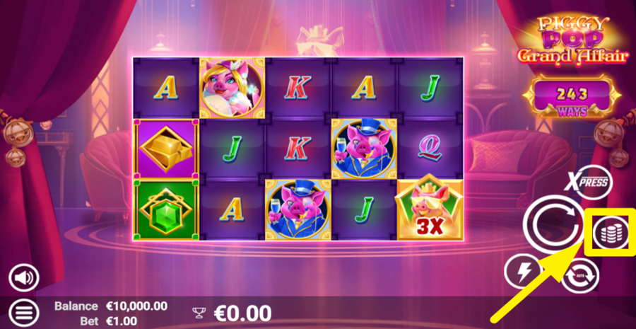 Piggy Pop Grand Affair Adjust Bet