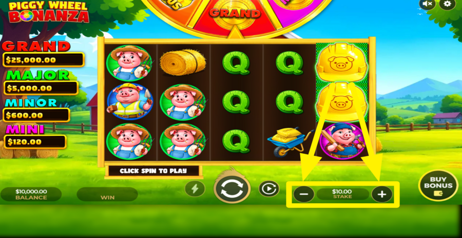 Piggy Wheel Bonanza Adjust Bet