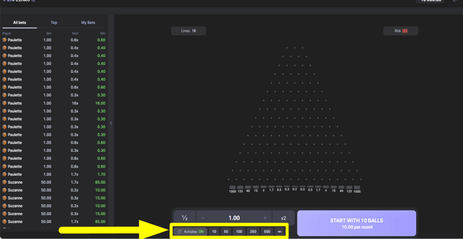 Pin Plinko Autoplay Feature
