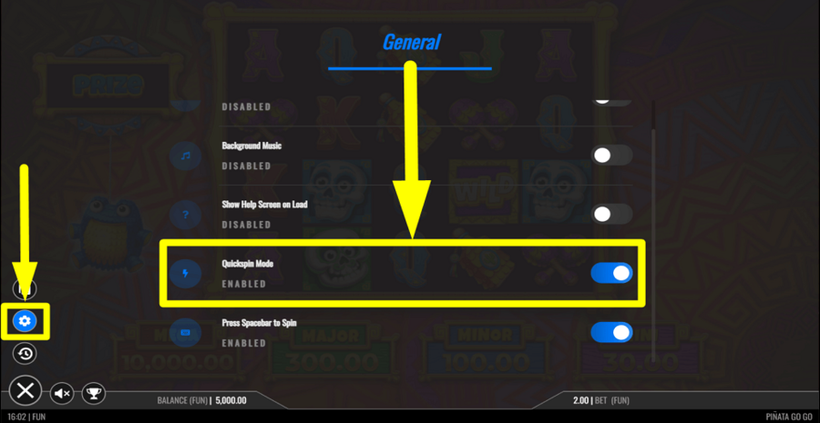 Pinata Go Go Quick Spin Feature