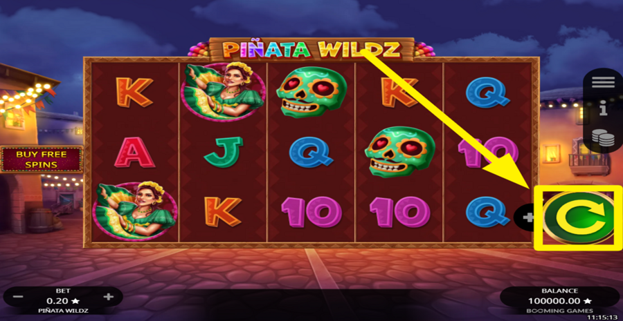 Pinata Wildz Spin Button