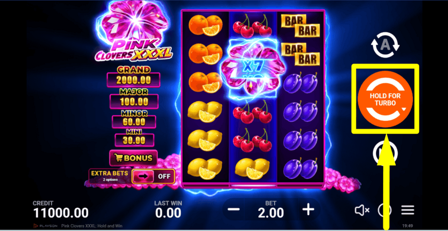 Pink Clovers Xxxl Hold And Win Spin Button