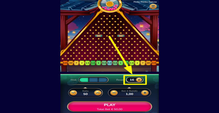 Pinky Plinko Deluxe Adjust Rows