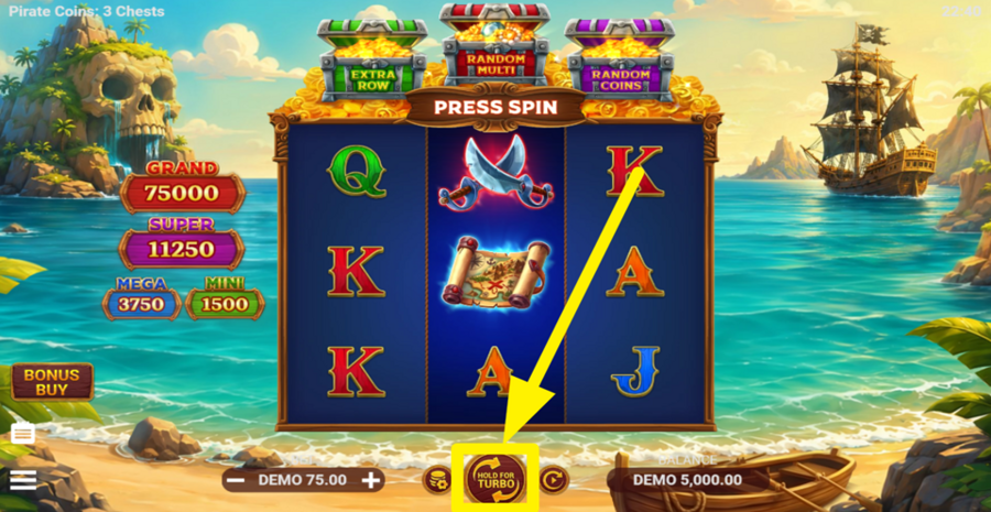 Pirate Coins 3 Chests Spin