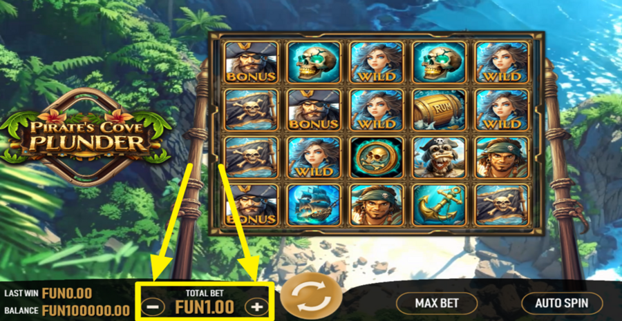 Pirates Cove Plunder Adjust Bet