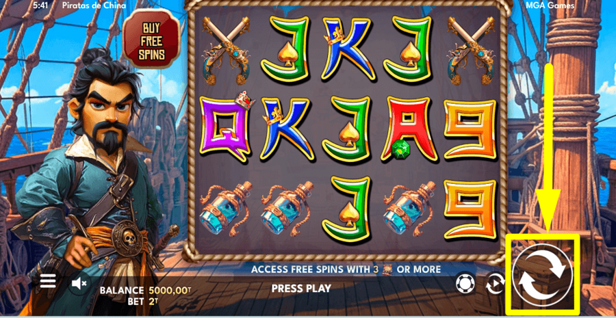 Pirates Of China Spin Button