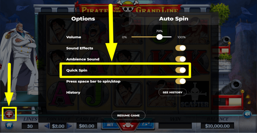 Pirates Of The Grand Line Quick Spin Button