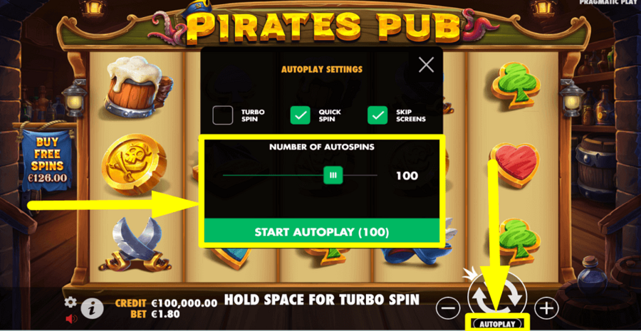 Pirates Pub Autoplay Feature