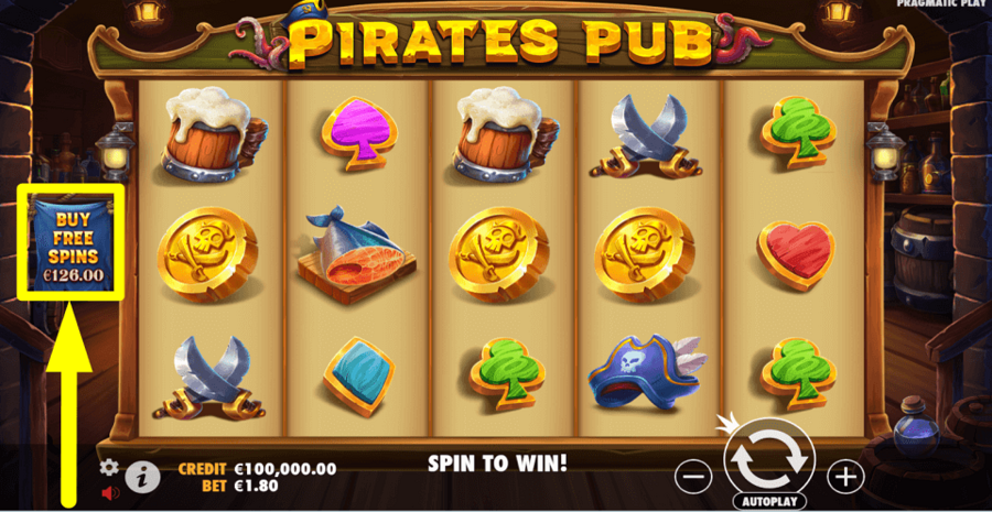 Pirates Pub Buy Feature