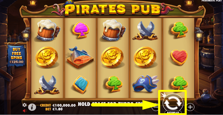 Pirates Pub Spin Button