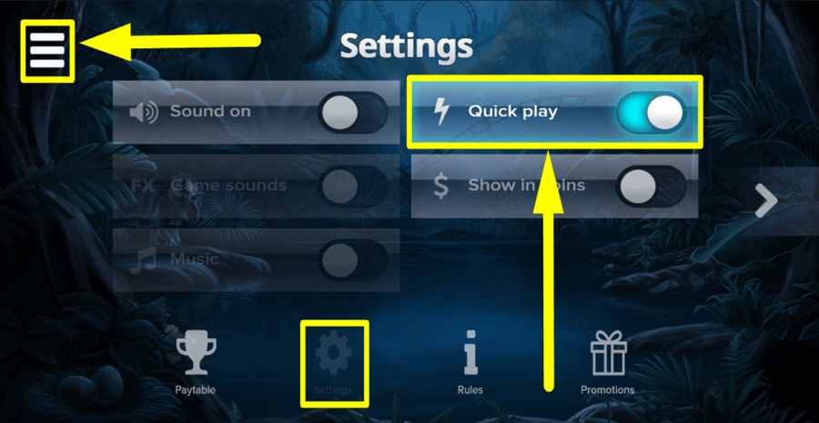 Pirots 2 Quick Play Feature