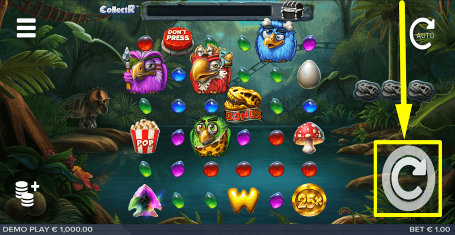 Pirots 2 Spin Button