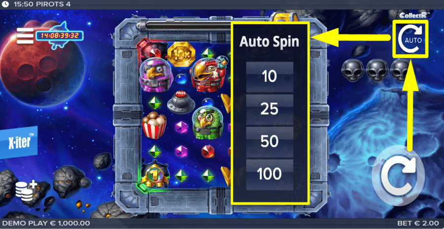 Pirots 4 Autoplay Feature