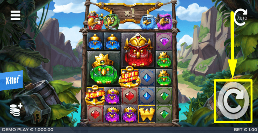 Pirots X Spin Button