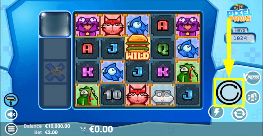 Pixel Paws Spin Button