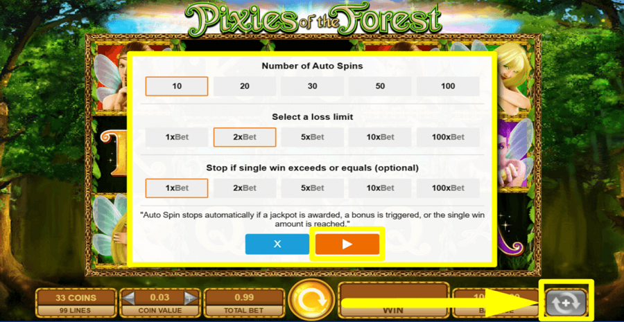 Pixies Of The Forest Autoplay Feature