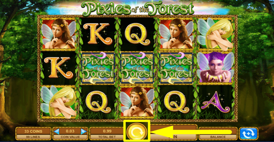 Pixies Of The Forest Spin Button