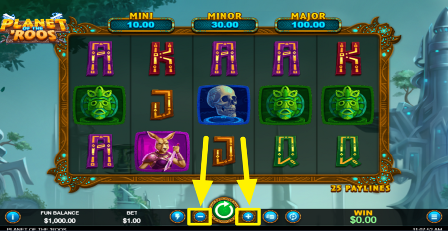 Planet Of The Roos Adjust Bet