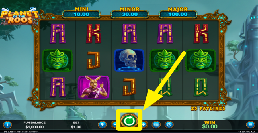 Planet Of The Roos Spin Button