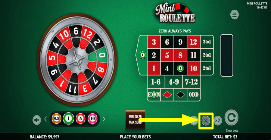 Platipus Gaming Mini Roulette Clear Button