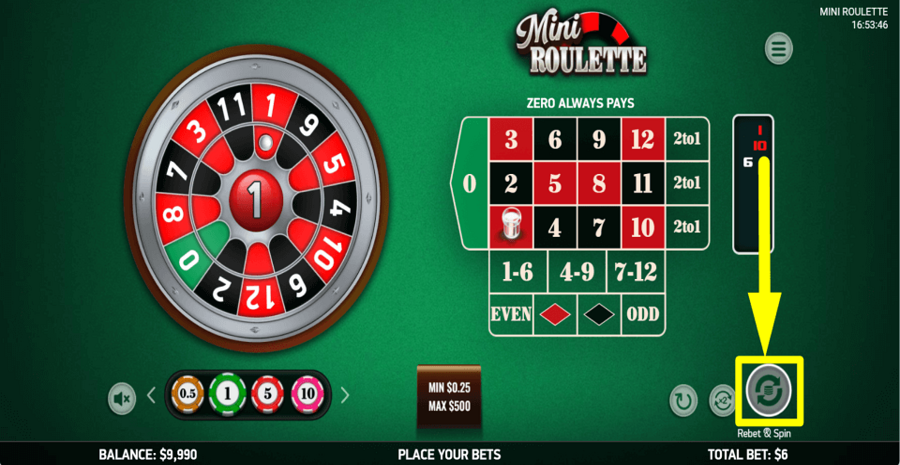 Platipus Gaming Mini Roulette Rebet And Spin