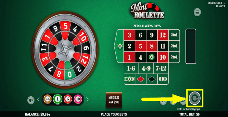 Platipus Gaming Mini Roulette Spin Button