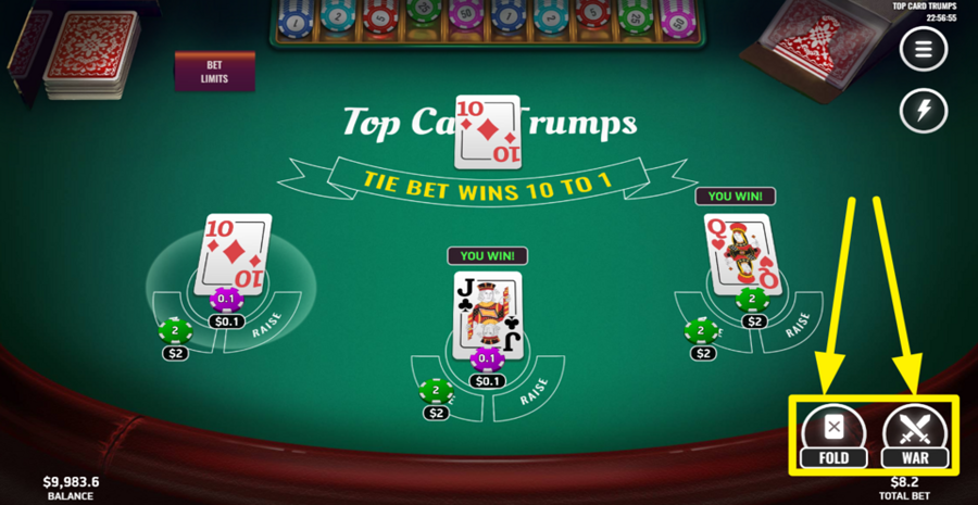 Platipus Gaming Top Card Trumps Fold Or War