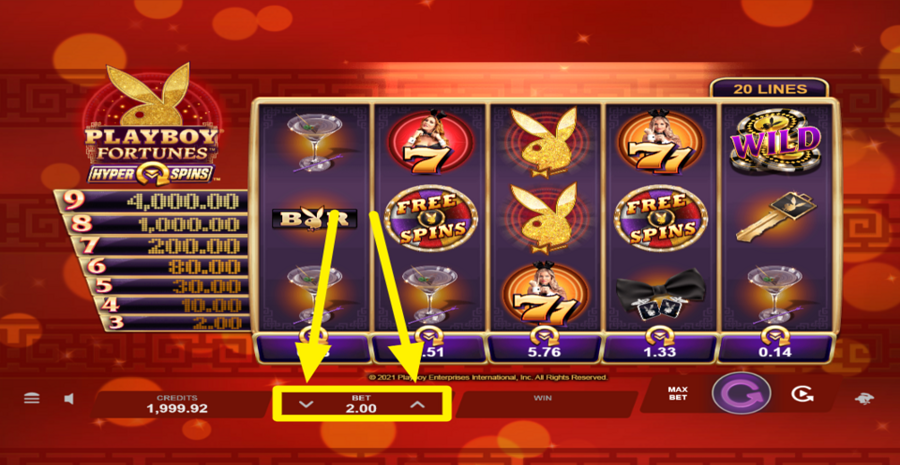 Playboy Fortunes Hyperspins Adjust Bet