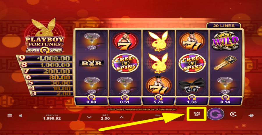 Playboy Fortunes Hyperspins Max Bet
