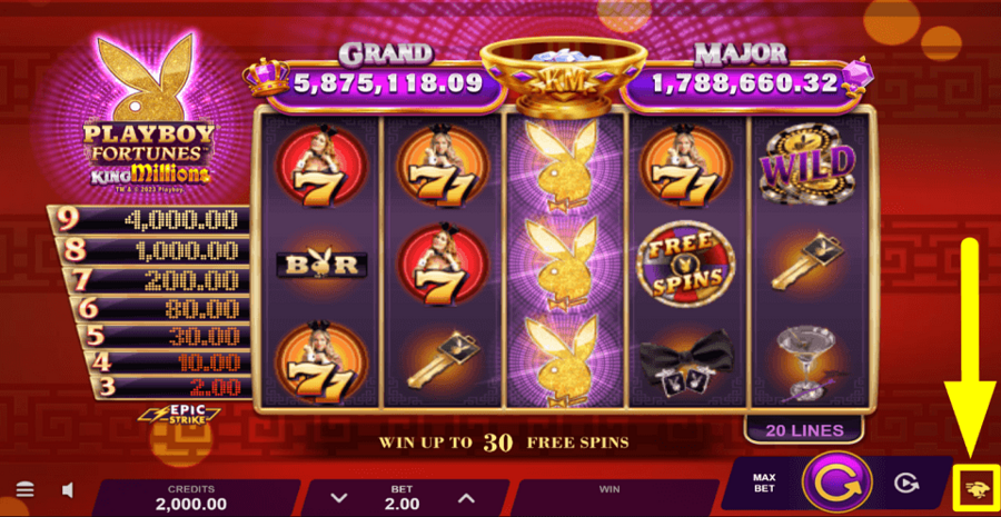 Playboy Fortunes King Millions Quick Spin Feature