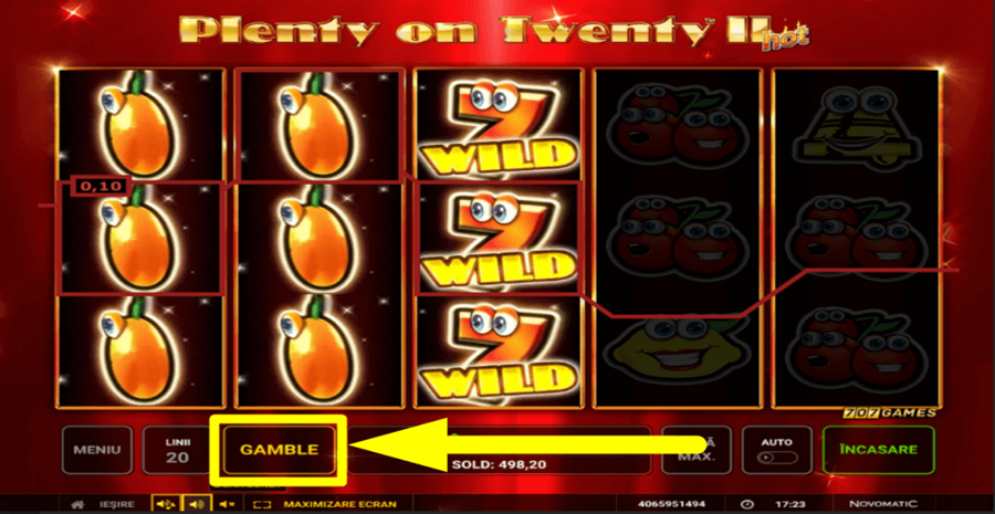 Plenty On Twenty 2 Hot Gamble Feature