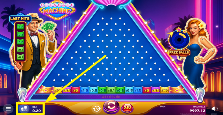 Plinball Machine Adjust Bet