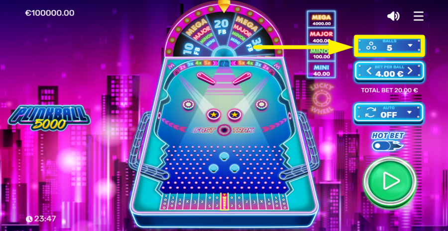 Plinkball 5000 Adjust Balls