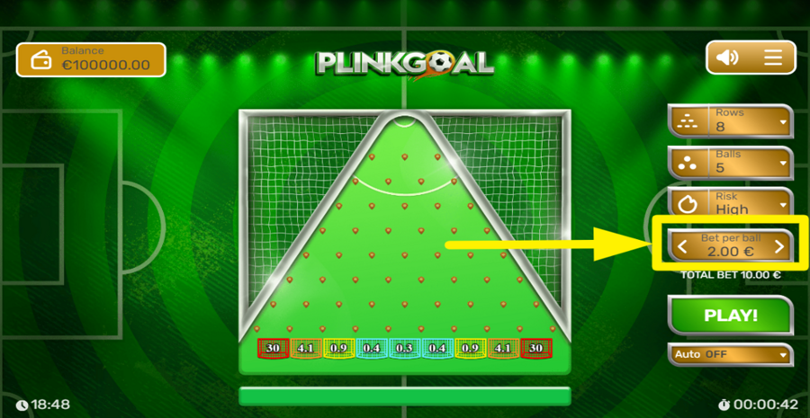 Plinkgoal Adjust Bet