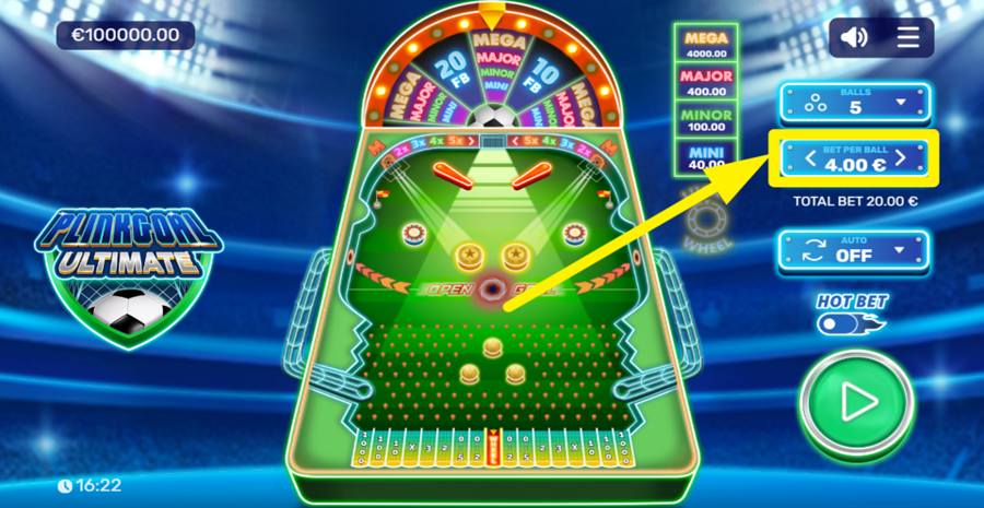 Plinkgoal Ultimate Adjust Bet Per Ball