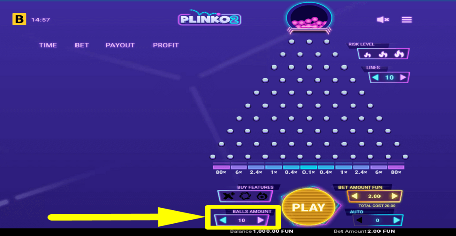 Plinko 2 Balls Amount
