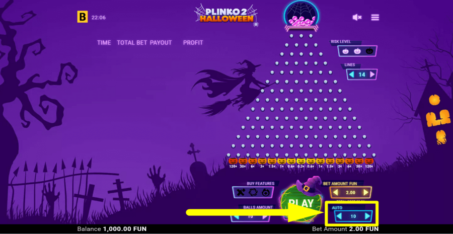 Plinko 2 Halloween Autoplay Feature