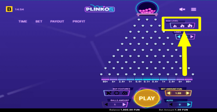 Plinko 2 Risk Level