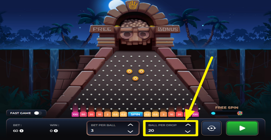 Plinko Aztec Adjust Ball Per Drop